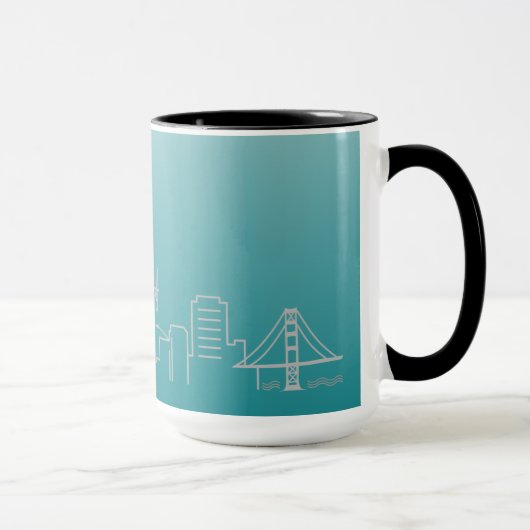 Tasse argentée de sonnerie d'horizon de ville de (Droite)