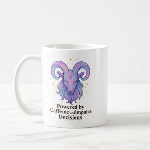 Tasse Aries – Alimenté par la caféine et les décis