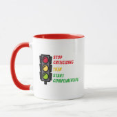 Tasse "Arrêtez de critiquer" (Gauche)