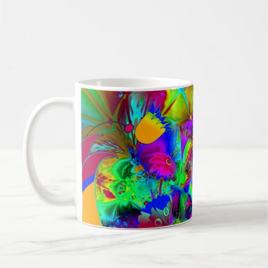 Tasse Art Abstrait Floral Explosion (Gauche)