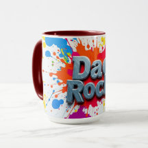 Tasse Artistic Dad Rocks Color Burst