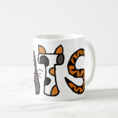 Tasse artistique de chats d'ANNONCE (Devant droit)