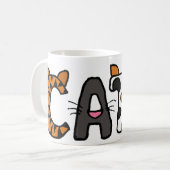 Tasse artistique de chats d'ANNONCE (Devant gauche)