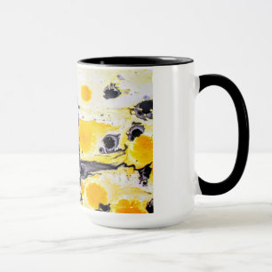 Tasse artistique jaune et noire