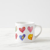 Tasse Artsy de café express de 12 coeurs d'amour (Droite)