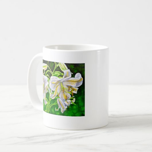 Tasse asiatique blanche de lis (Devant gauche)