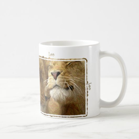 Tasse Astrologie Leo - Lions Dessin Numérique (Droite)