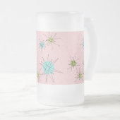 Tasse atomique iconique rose en verre givré de (Devant droit)