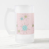 Tasse atomique iconique rose en verre givré de