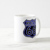Tasse au néon bleue de l'itinéraire 66 (Devant droit)