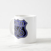 Tasse au néon bleue de l'itinéraire 66 (Devant gauche)