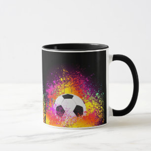 Tasse au néon de ballon de football