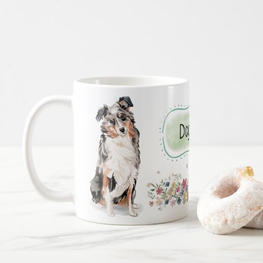Tasse australienne d'aquarelle de berger (Avec donut)