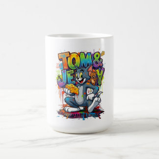 Tasse autocollante dessin animé Tom & Jerry drôle