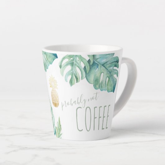 Tasse aux feuilles de Monstera en aquarelle tropic (Angle droit)