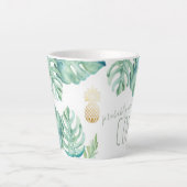Tasse aux feuilles de Monstera en aquarelle tropic (Devant)