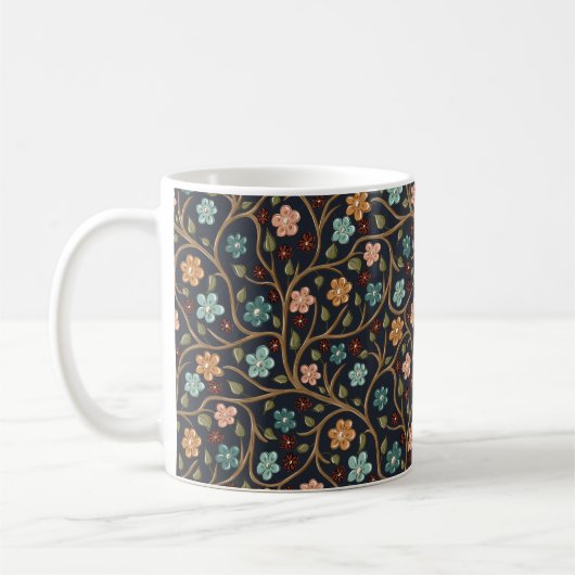Tasse avec branches et fleurs (Gauche)