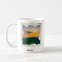 Tasse avec cadre de journal vintage pour photo per
