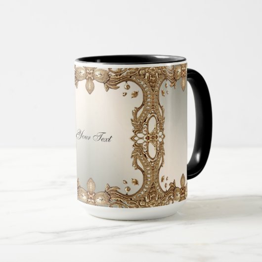 Tasse avec cadre orné doré (Devant droit)