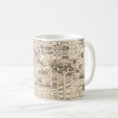 Tasse avec carte ancienne de Washington DC (Devant droit)