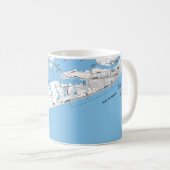 Tasse avec carte de la plage de Galveston (Devant droit)