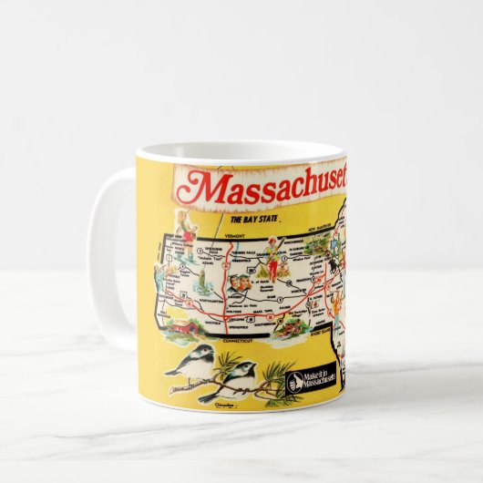 Tasse avec carte de l'État du Massachusetts (Devant gauche)