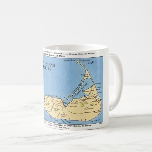 Tasse avec carte de l'île de Nantucket (Devant droit)