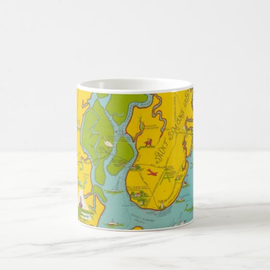 Tasse avec carte de l'île de St Simons (Centre)