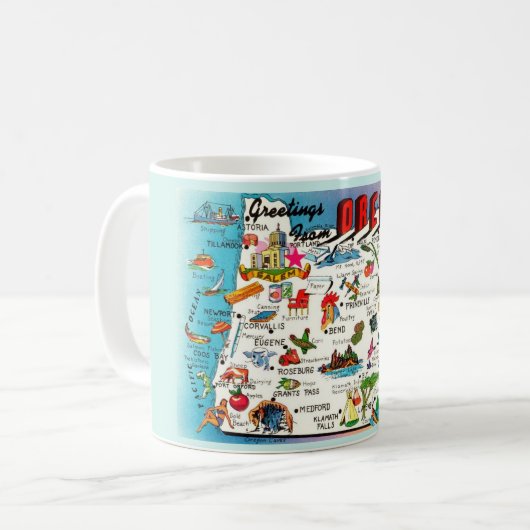Tasse avec carte de l'Oregon (Devant gauche)