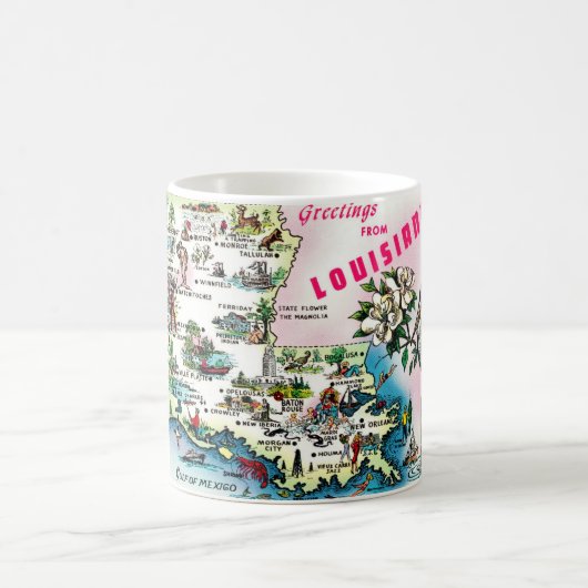 Tasse avec carte de Louisiane (Centre)