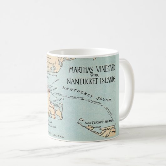 Tasse avec carte de Marthas Vineyard Nantucket (Devant droit)