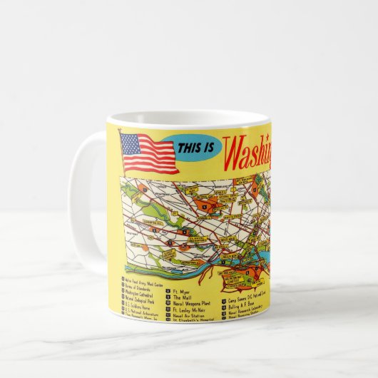Tasse avec carte de Washington DC (Devant gauche)