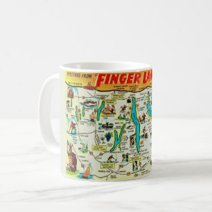 Tasse avec carte des Finger Lakes de NY