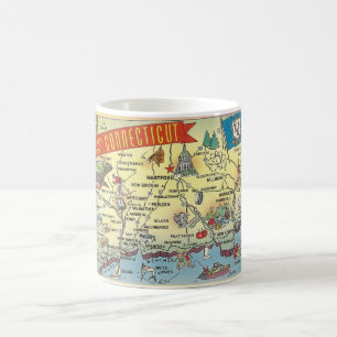 Tasse avec carte du Connecticut