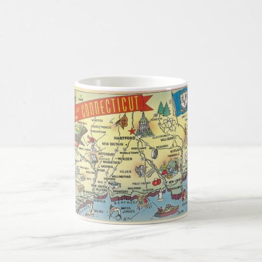 Tasse avec carte du Connecticut (Centre)