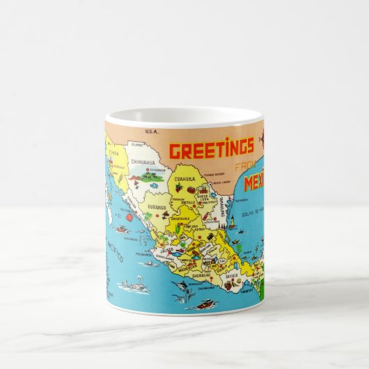 Tasse avec carte du Mexique (Centre)
