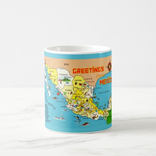 Tasse avec carte du Mexique (Centre)