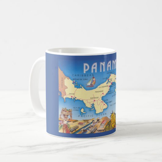 Tasse avec carte du Panama (Devant gauche)