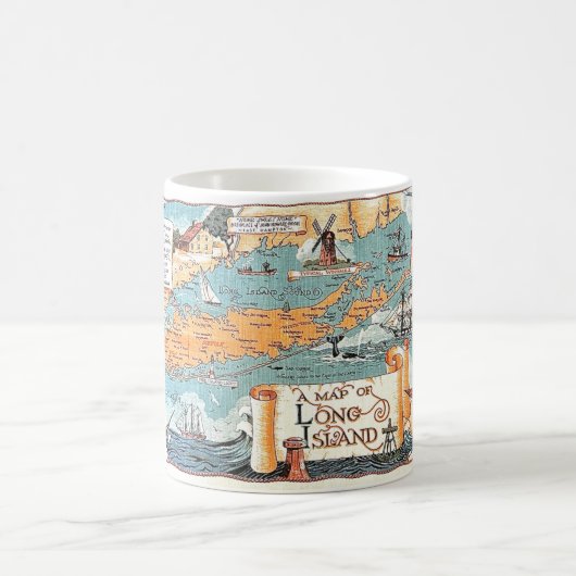 Tasse avec carte illustrée de Long Island (Centre)