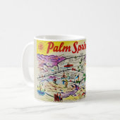 Tasse avec carte rétro de Palm Springs (Devant gauche)
