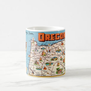 Tasse avec carte vintage de l'Oregon