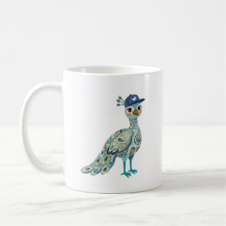 Tasse avec casquette de baseball de paonne mignonn