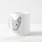 Tasse avec chaton Devon Rex - Illustration à l'enc (Devant gauche)