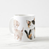 Tasse avec chien, chat et poulet (Devant gauche)