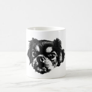 Tasse avec Chien Pékinois – Art Noir & Blanc Audac