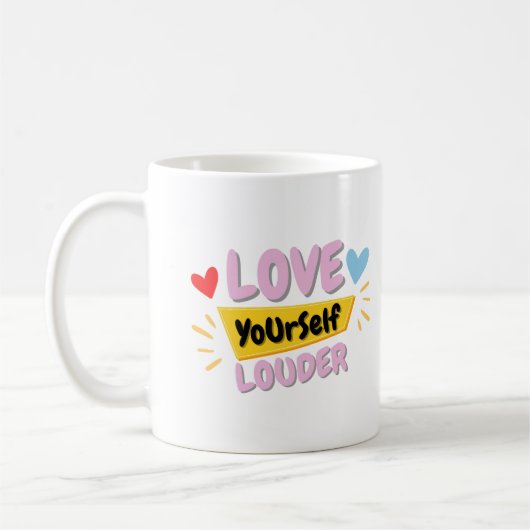 Tasse avec citation d'amour de soi (Gauche)