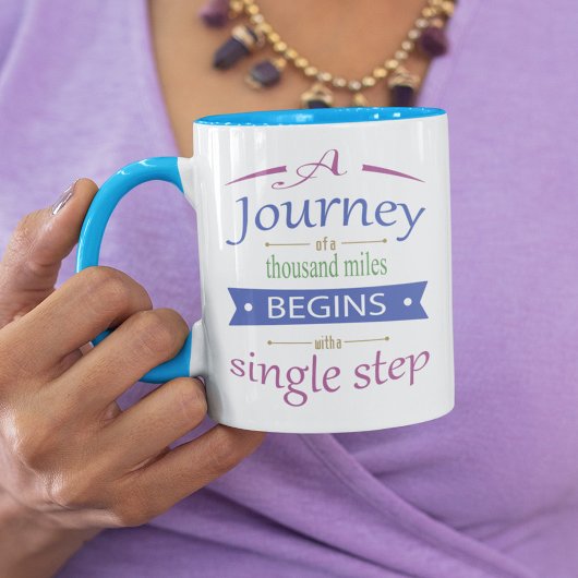 Tasse avec citation de A Journey Of A Thousand Mil