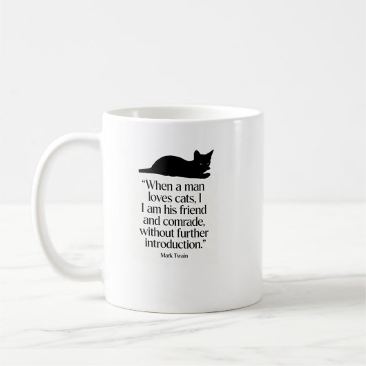 Tasse avec citation de chat de Mark Twain (Gauche)