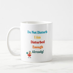 Tasse avec citation et image drôle et colorée.