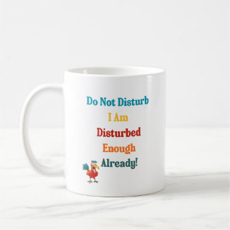 Tasse avec citation et image drôle et colorée.